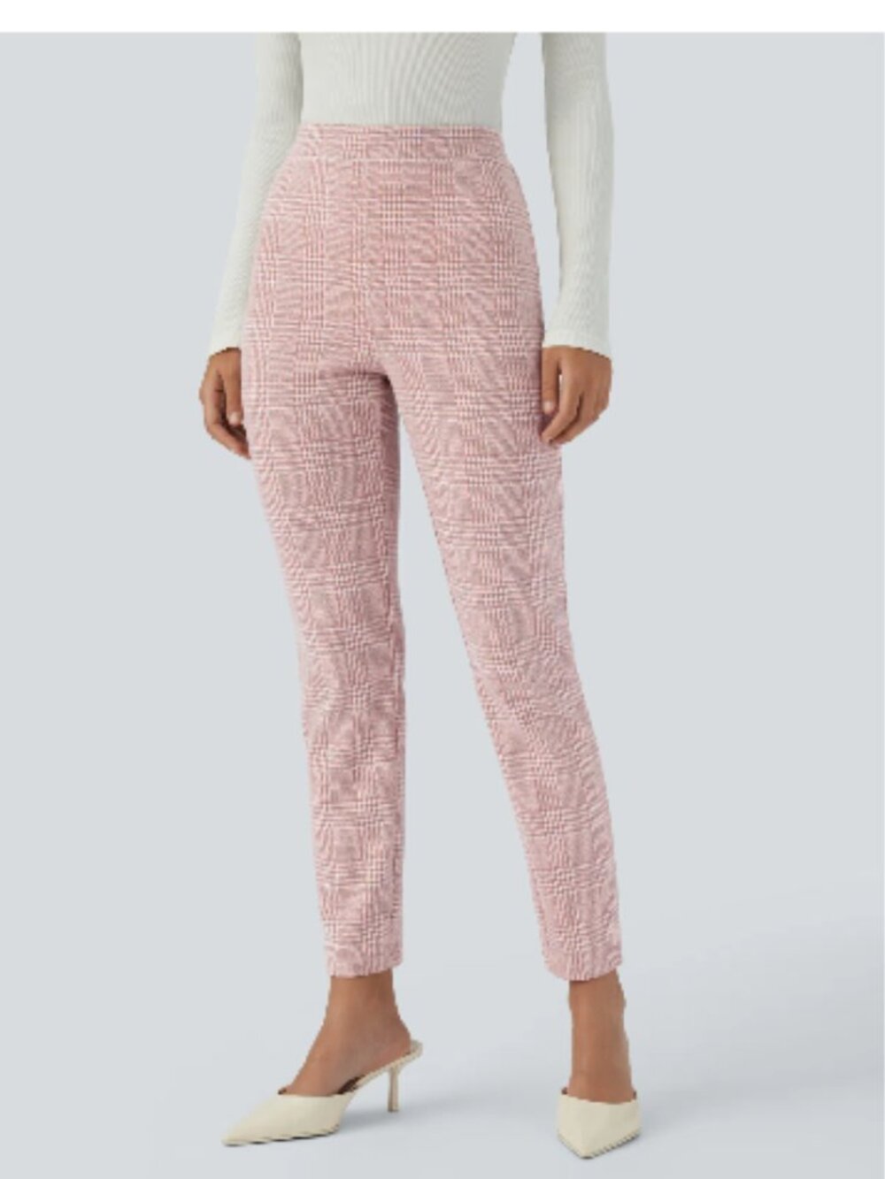 Halara Flex™ High Waisted Pocket Houndstooth Plaid Skinny Work Pants size L